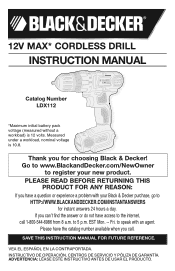 Black & Decker LDX112SFSB Instruction Manual