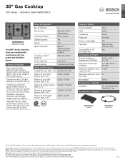Bosch NGM5058UC Product Spec Sheet