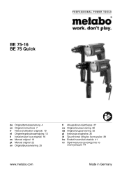 Metabo BE 75-16 Operating Instructions 2