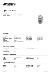 Smeg CJF01DGBUS Product sheet