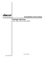 Dacor HWO230 Installation Instruction - Wall Oven