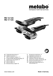 Metabo RS 14-125 Operating Instructions