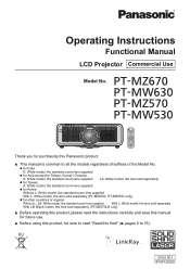 Panasonic PT-MZ670 Series Operating Instructions