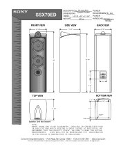 Sony SS-X70ED Dimensions Diagram