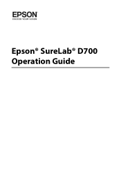 Epson SureLab D700 Operation Guide