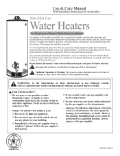 Rheem Warrior Gas Series Use and Care Manual