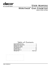 Dacor HCT30 User Manual - Cooktop