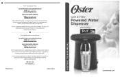Oster Chill and Filter Powered Water Dispenser User Guide