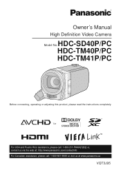 Panasonic HDCTM40P HDCSD40P User Guide