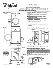 Whirlpool WED8540FW Dimension Guide