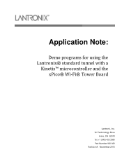 Lantronix xPico Wi-Fi Freescale Tower System Module Application Note: xPico Wi-Fi Tower Board Demos