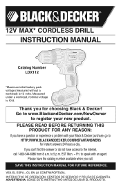 Black & Decker LDX112C Type 1 Manual - LDX112