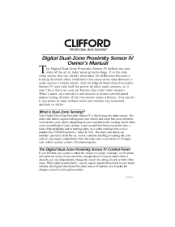 Clifford Digital Dual Zone Proximity Sensor 4 60-585 Owners Guide