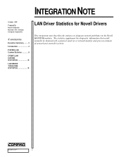 HP ProLiant 6500 LAN Driver Statistics for Novell Drivers