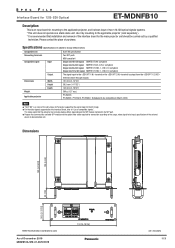 Panasonic PT-RQ50K ET-MDNFB10 Spec File