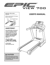Epic Fitness View 700 Treadmill English Manual