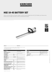 Karcher HGE 18-45 Battery Set Product information