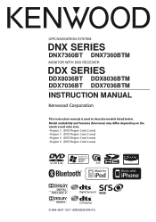 Kenwood DNX7360BTM User Manual 1