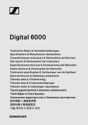 Sennheiser SK 6000 Specifications and Manufacturer Declarations Digital 6000 series