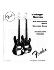 Fender 62 Vintage Precision Bass Owners Manual