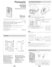 Panasonic RRQR240 RRQR240 User Guide
