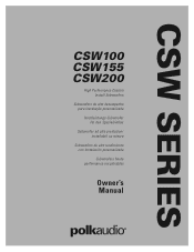 Polk Audio CSW100 CSW100 Owner's Manual