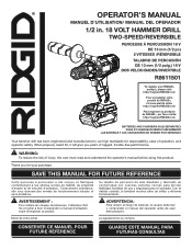Ridgid R8611501K Owners Manual