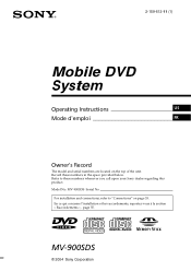 Sony MV-900SDS Operating Instructions  (primary manual)