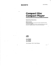 Sony D-E504 Primary User Manual