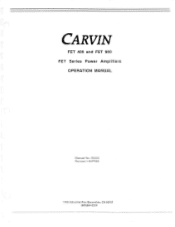 Carvin FET400 Instruction Manual
