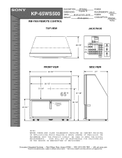 Sony KP-65WS500 Dimensions Diagram
