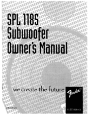 Fender SPL 118S Owners Manual