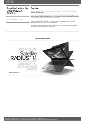 Toshiba Satellite Radius 14 Detailed Specs for Satellite Radius 14 PSLZDA-009003 AU/NZ; English