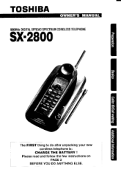 Toshiba SX2800 Owner's Manual - English