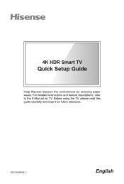 Hisense 75U9DG Quick Setup Guide