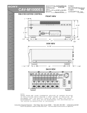 Sony CAV-M1000ES Dimensions Diagrams CAVM1000ES
