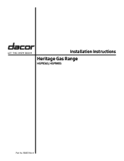 Dacor HGPR48 Installation Instruction - 48' 36' Pro Gas Range