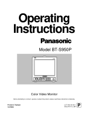 Panasonic BTS950P BTS950 User Guide