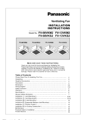 Panasonic FV-08VKS3 FV08VKM2 User Guide