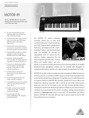 Behringer MOTOoR 49 Product Information Document
