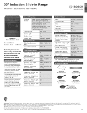 Bosch HII8047U Product Spec Sheet