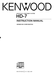 Kenwood HD-7 User Manual