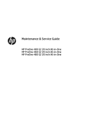 HP ProOne 400 Maintenance & Service Guide