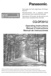 Panasonic CQDF201U CQDF201U User Guide