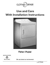 Fisher and Paykel DG60FA1 User Guide
