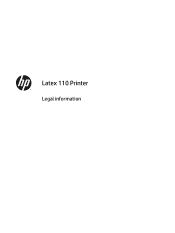 HP Latex 110 Legal information