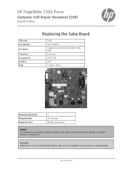 HP PageWide C500 CSR Replacing the Saba Board
