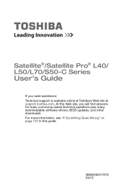 Toshiba L55-C5346RD Satellite/Satellite Pro L40/L50/L70/S50-C Series Windows 8.1 User's Guide