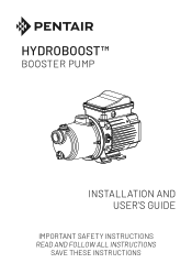 Pentair HydroBoost Booster Pump HydroBoost Manual