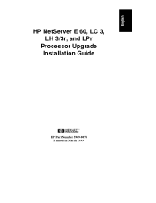 HP D7171A HP Netserver E 60, LC 3, LH 3/3r, and LPr Processor Upgrade Guide